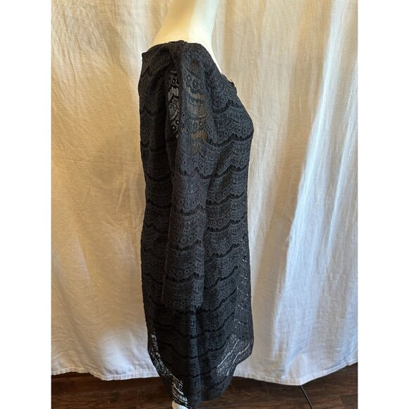 White House Black Market Scallop Victorian Lace Shift Cocktail‎ Party Dress Sz M - Picture 4 of 11